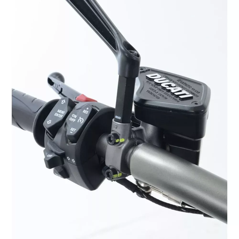 R&G Racing Black Mirror Risers For 2011-2018 Ducati Diavel