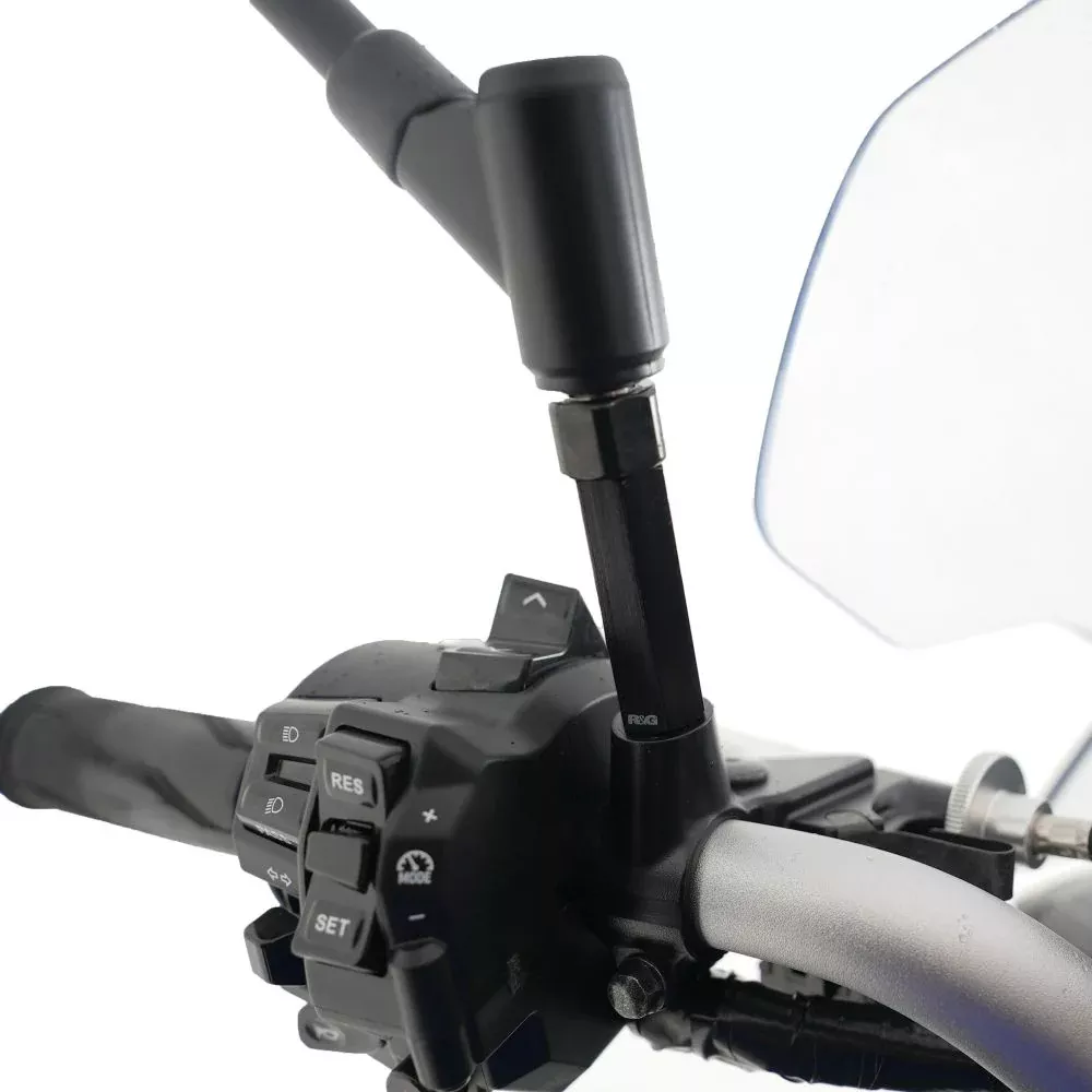 R&G Racing Black Mirror Risers For 2022-2024 Aprilia Tuareg 660