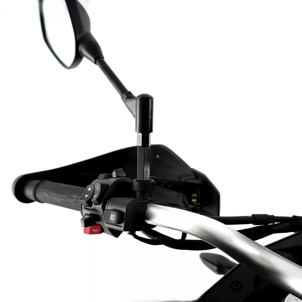 R&G Racing Black Mirror Risers M10 x 1.25 Threaded Mirrors For 2022-2024 CFMoto 800MT Explore
