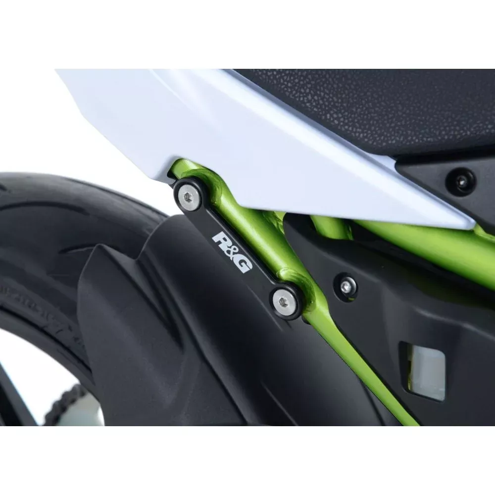 R&G Racing Black Rear Foot Rest Delete Blanking Plates For 2017-2024 Kawasaki Ninja 650 EX650