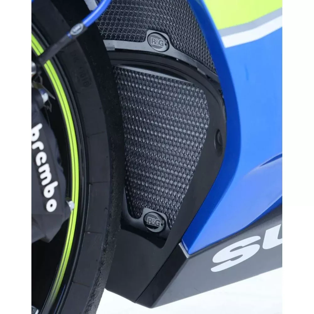 R&G Racing Blue Oil Cooler Guard For 2017-2020 Suzuki GSXR1000