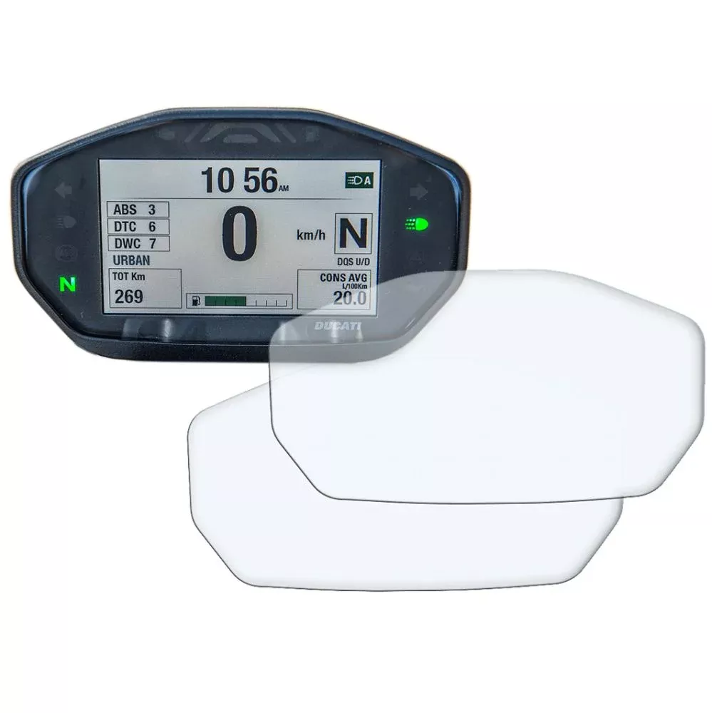 R&G Racing Clear Dashboard Screen Protector Kit For 2019-2024 Ducati Hypermotard 950