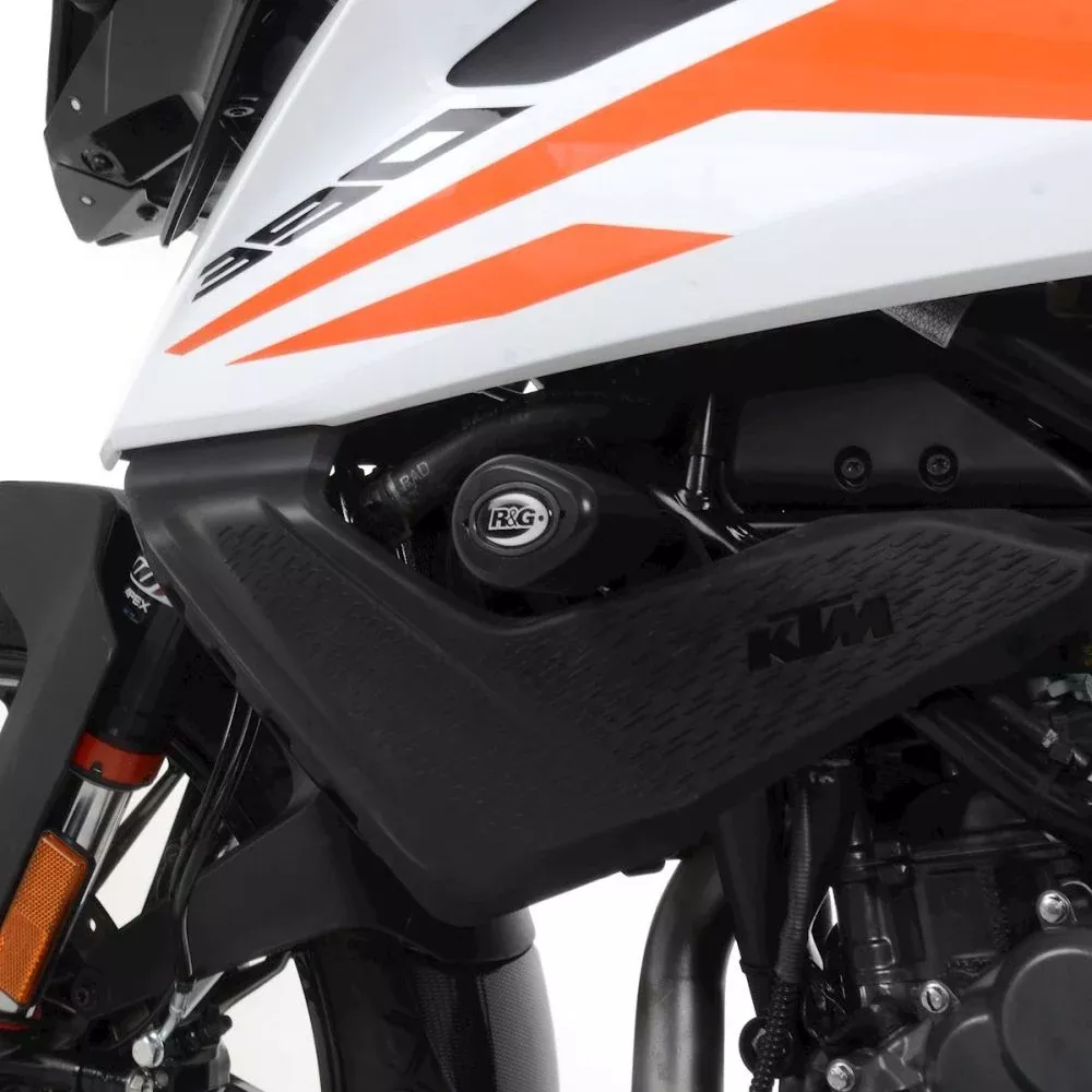 R&G Racing White Aero Style Crash Protectors For 2020-2024 KTM 390 Adventure