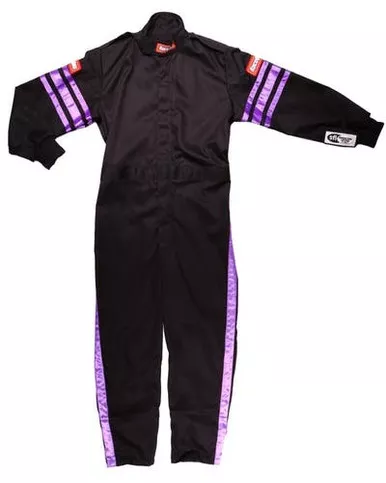 Racequip Black Suit Single Layer Kids Medium Purple Trim 1950593