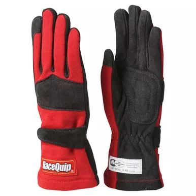 Racequip Gloves Double Layer Medium Red SFI 355013