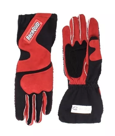 Racequip Gloves Outseam Black/Red X-Large SFI-5 356106