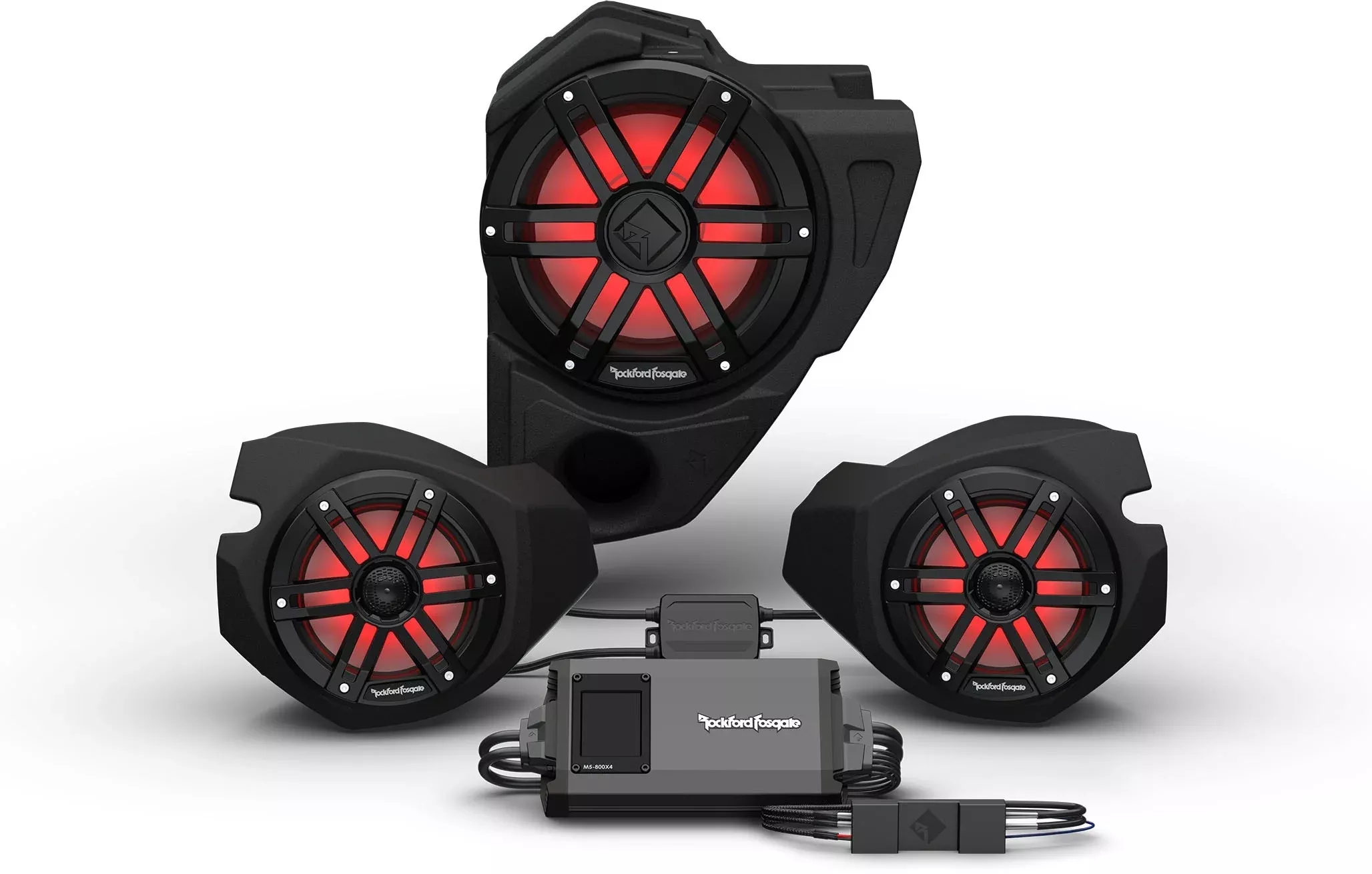 Rockford Fosgate Ride Command 2-Way 800w Front Color Optix Speaker Subwoofer Kit