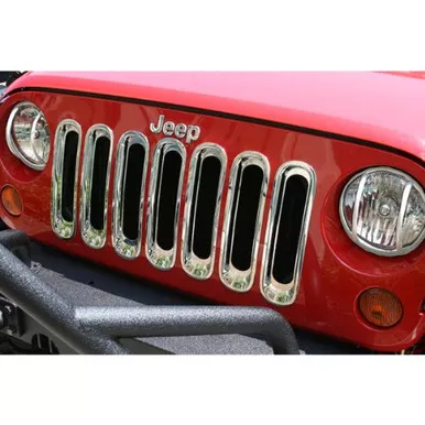 Rugged Ridge 11306.20 Grille Insert Kit, Chrome; for 07-18 Jeep Wrangler JK