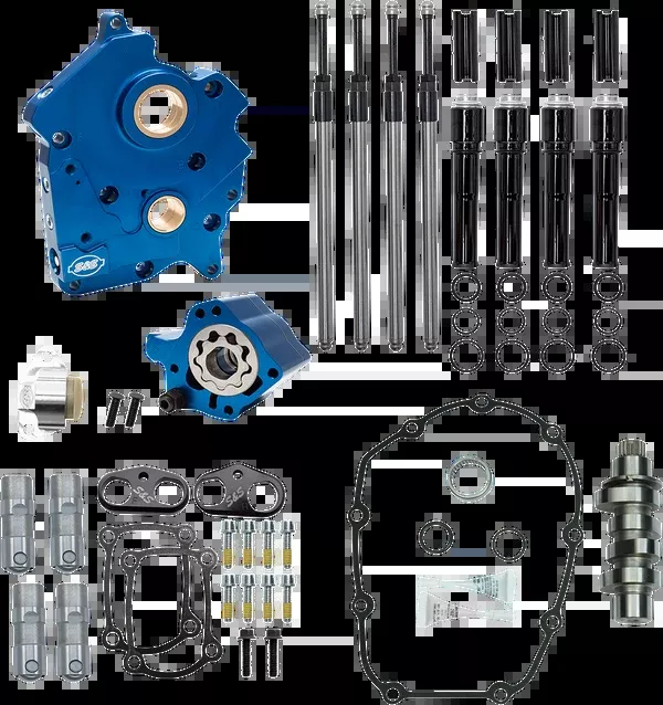 S&S Cycle Cam Chest Kit – Oil Cooled – Chain Drive – 465 Cam – Black Pushrod Tubes – M8