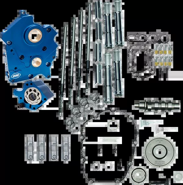 S&S Cycle Cam Chest Kit – Water Cooled – Gear Drive – 465 Cam – Chrome Pushrod Tubes – M8
