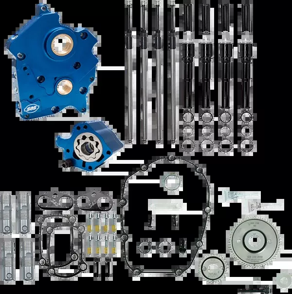 S&S Cycle Cam Chest – Oil Cooled – Gear Drive – Black Pushrod Tubes – M8