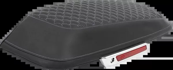 Saddlemen Saddlebag Lid Covers – Dragon Scale – Silver Stitch – FLH/FLT ’14-’25