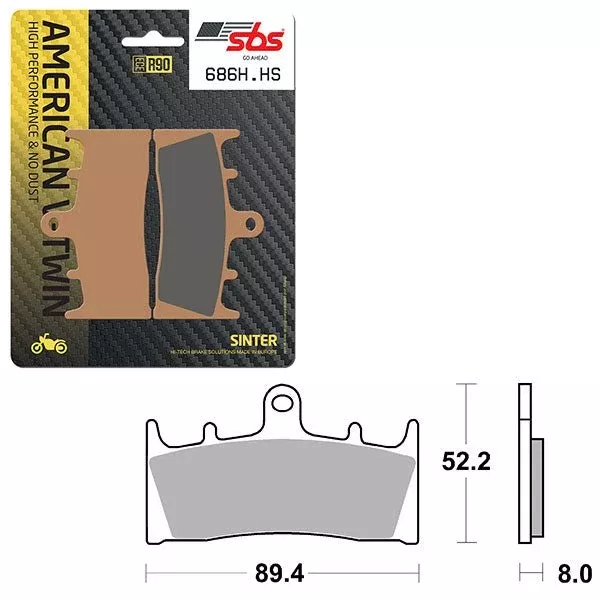 SBS High Performance & No Dust Sinter Front Brake Pad (6550686108)