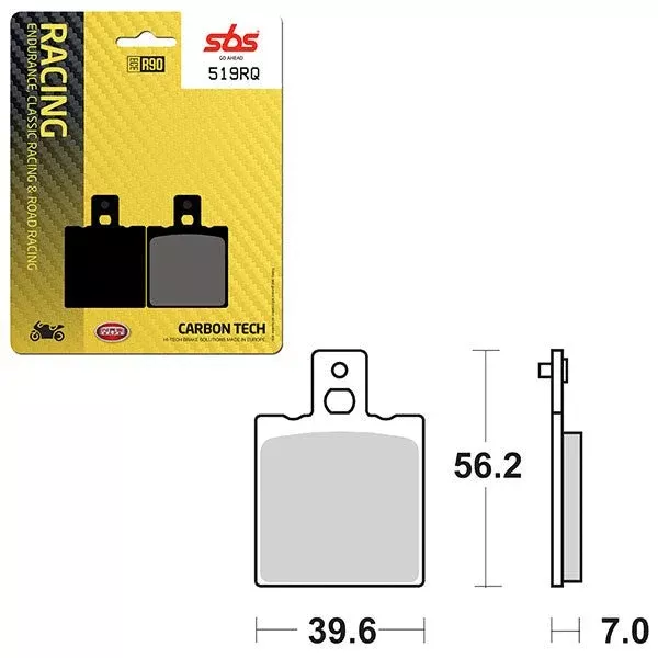 SBS Road Racing & Trackdays Carbon Tech Rear Brake Pad (6210519108)