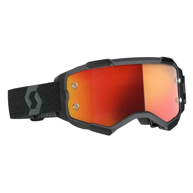 Scott Fury MX Goggles (Black Orange Chrome Works)