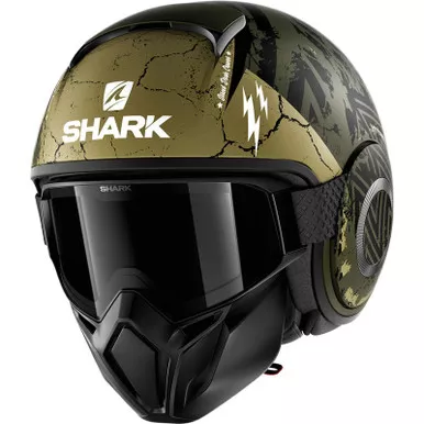 Shark Street Drak Crower Matte Green-Black-Green Helmet