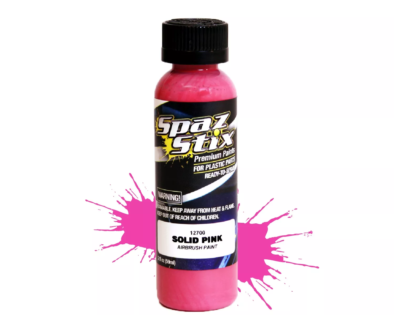 Solid Pink Airbrush Ready Paint, 2oz Bottle