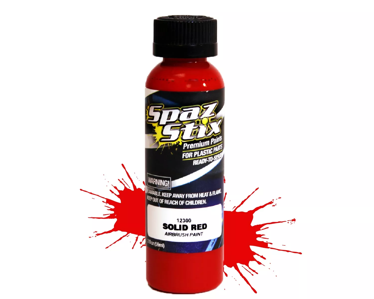 Solid Red Airbrush Ready Paint, 2oz Bottle