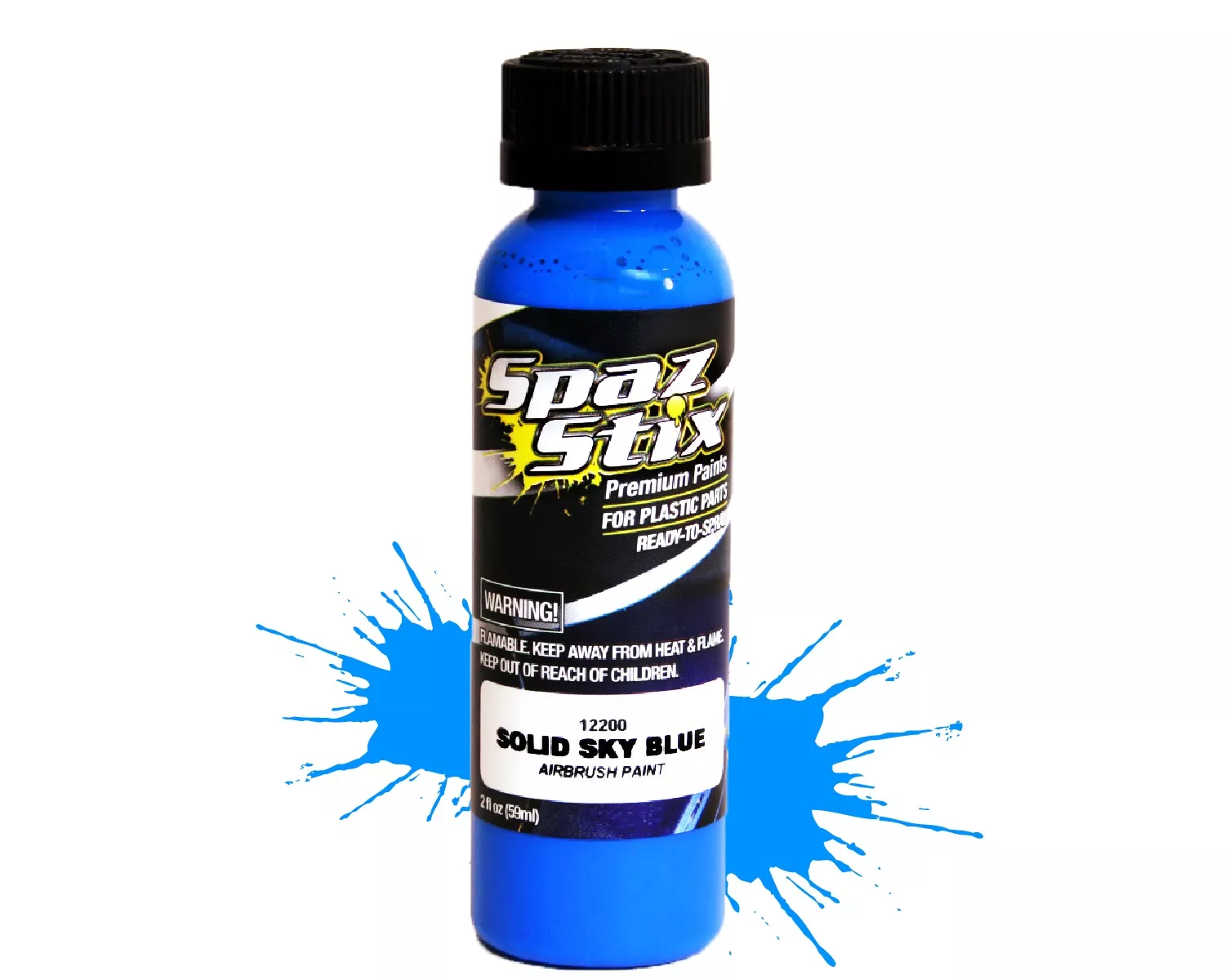 Solid Sky Blue Airbrush Ready Paint, 2oz Bottle