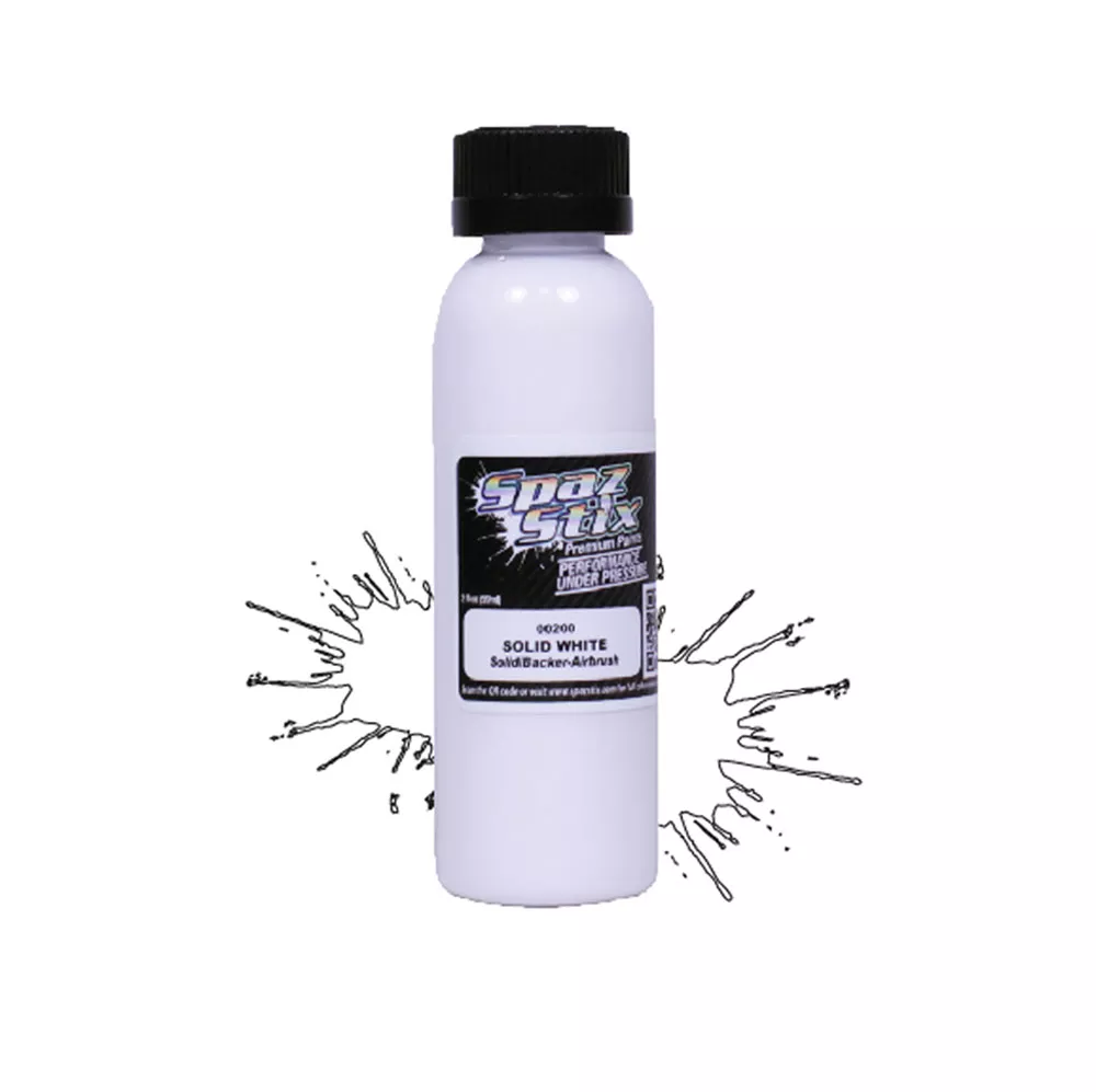 Solid White/Backer, Airbrush Ready Paint, 2oz Bottle