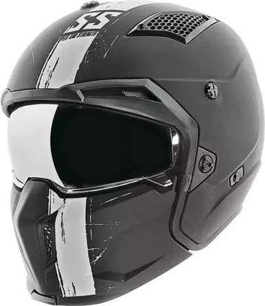 Speed and Strength SS2400 Black White Tough as Nails Helmet