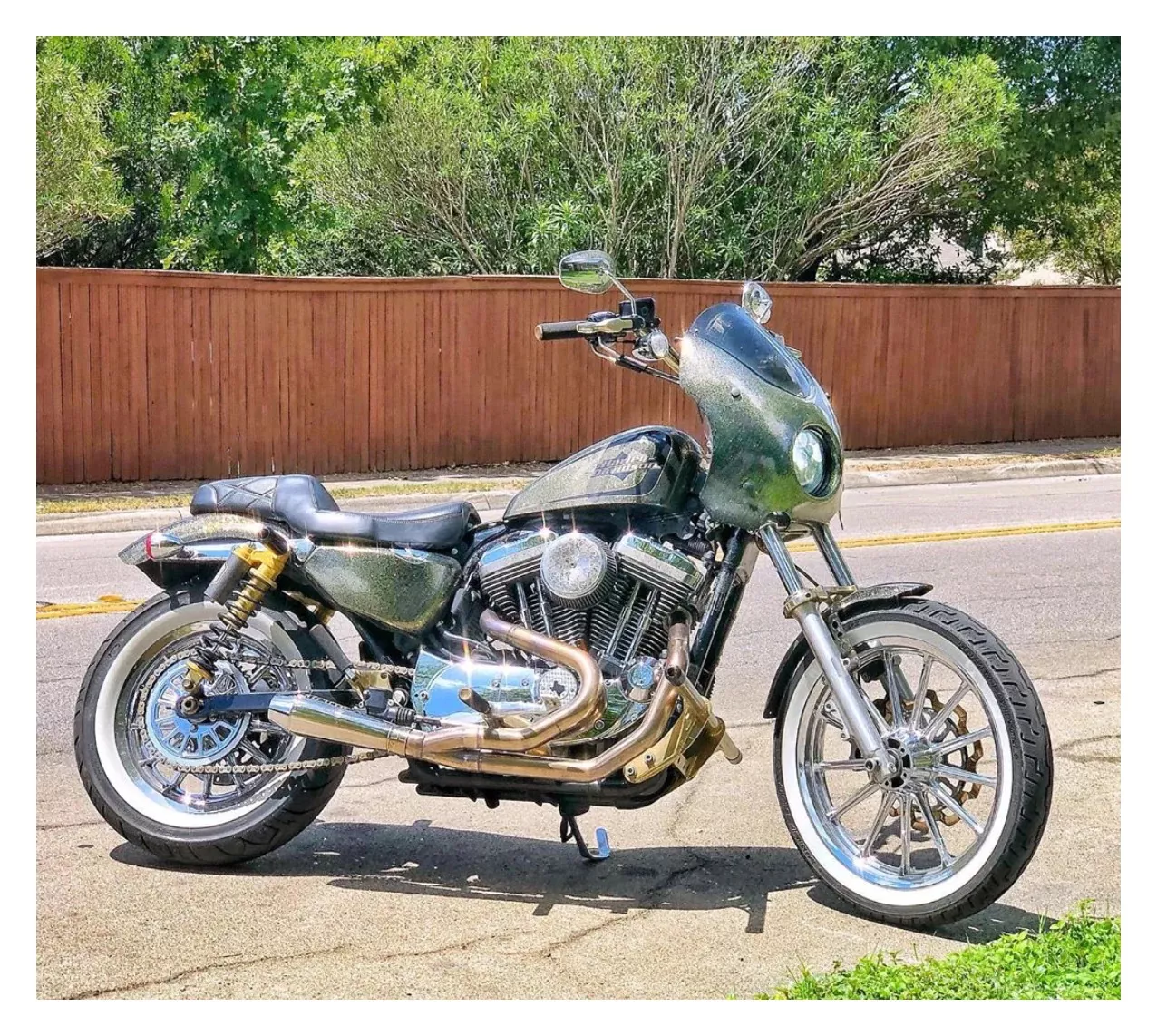 Stealth Pipes Inc 2 into 1 High Performance Exhaust For Harley Sportster 2004-2022