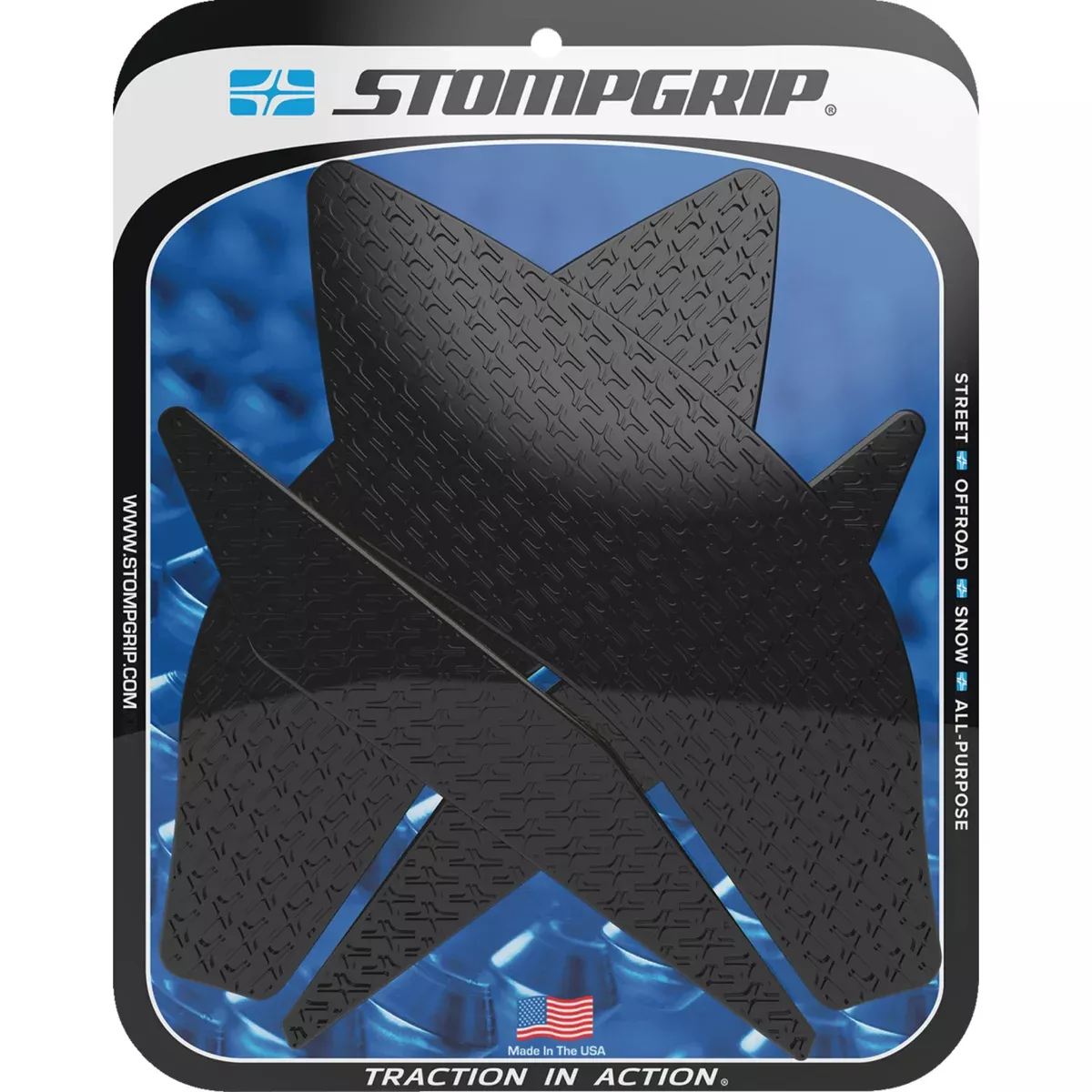 STOMPGRIP 4320-2645 55-14-0099B Icon Profile Traction Pad Tank Grips Traction Pad Tank Grips - Icon - Black - YZF-R1