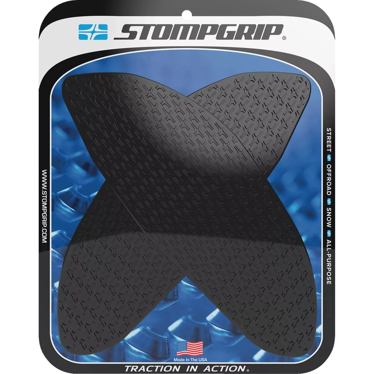 STOMPGRIP 4320-2670 55-14-0180B Icon Profile Traction Pad Tank Grips Traction Pad Tank Grips - Icon - Black - RSV4/Tuono V4