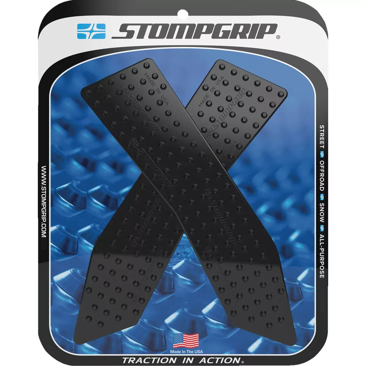 STOMPGRIP 4320-2712 55-10-0135B Volcano Profile Traction Pad Tank Grips Traction Pad Tank Grips - Volcano - Black - K 1600 GT