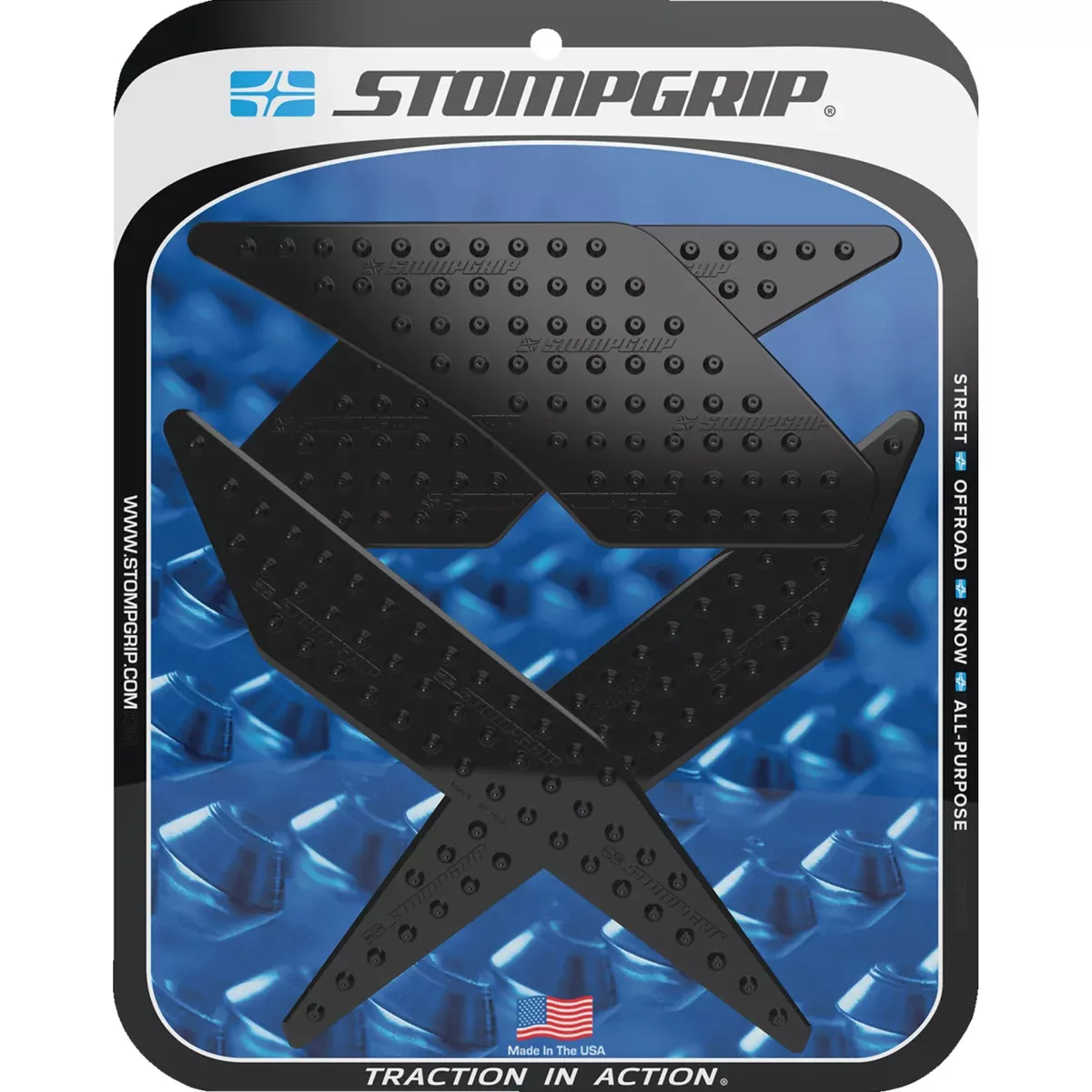 STOMPGRIP 4320-2714 55-10-0137B Volcano Profile Traction Pad Tank Grips Traction Pad Tank Grips - Volcano - Black - Z125 Pro