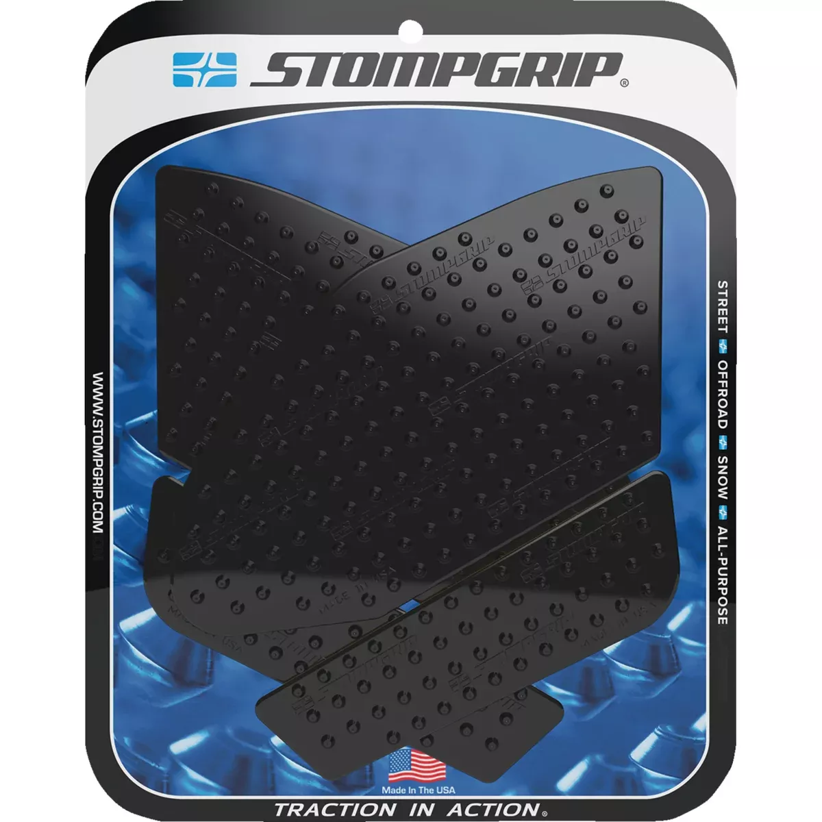 STOMPGRIP 4320-2717 55-10-0143B Volcano Profile Traction Pad Tank Grips Traction Pad Tank Grips – Volcano – Black – GSX-R 1000