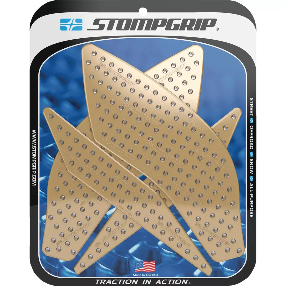 STOMPGRIP 4320-2837 55-10-0099C Volcano Profile Traction Pad Tank Grips Traction Pad Tank Grips - Volcano - Clear - YZF-R1/M