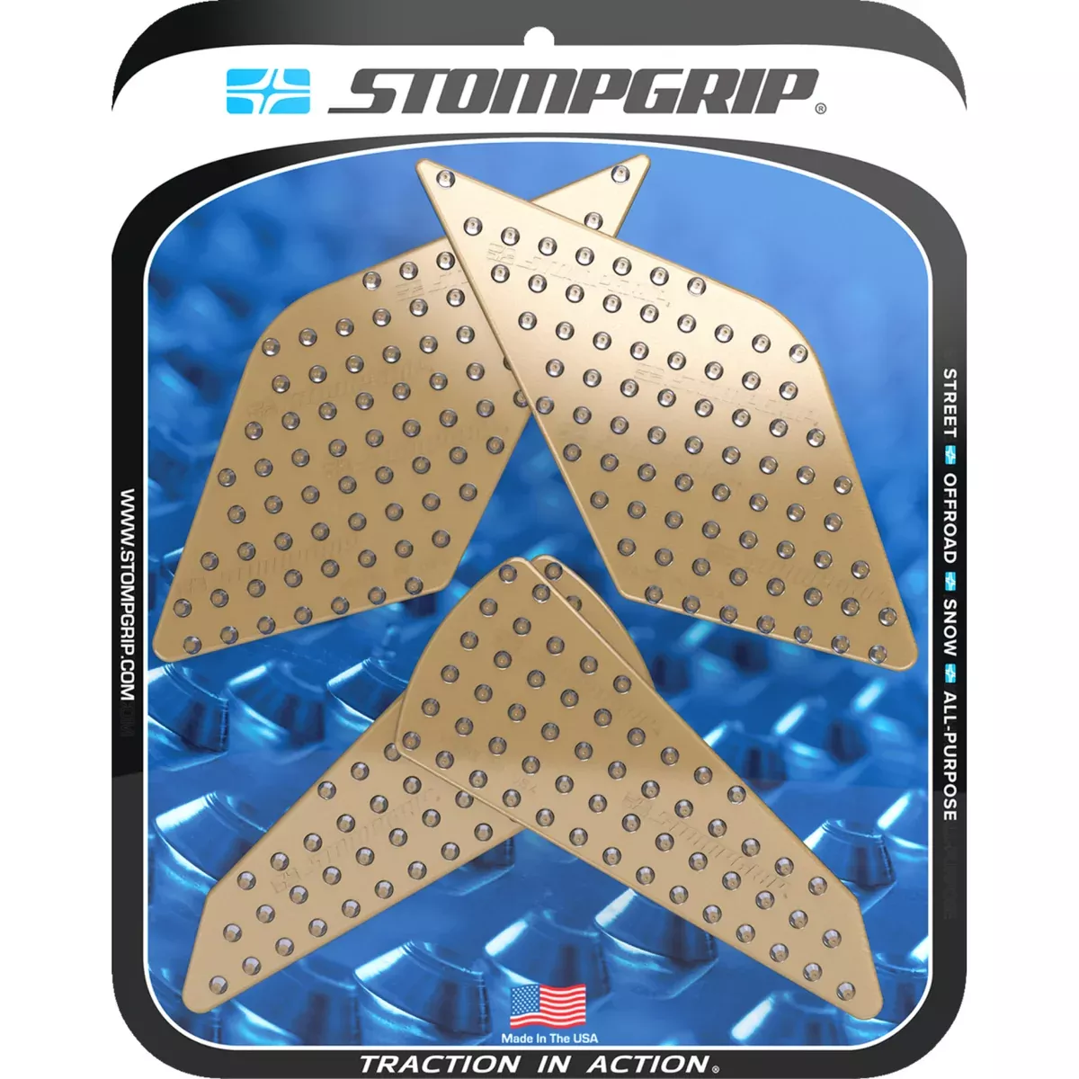 STOMPGRIP 4320-2883 55-10-0204C Volcano Profile Traction Pad Tank Grips Traction Pad Tank Grips - Volcano - Clear - Ninja ZX-4R/RR