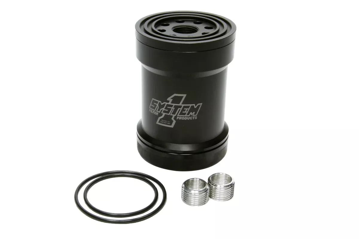 System One Billet Oil Filter w/Blt Cap 45 Micron – Black 209-561B
