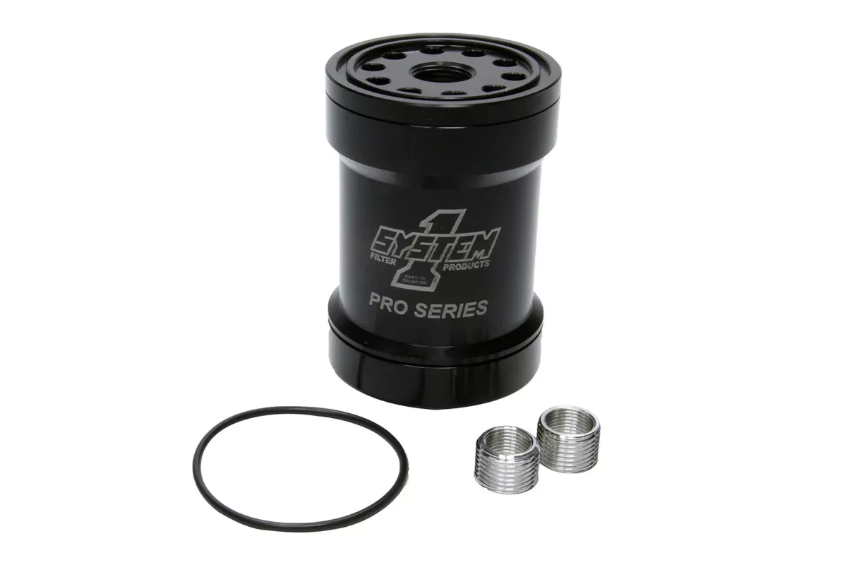 System One Billet Oil Filter w/Blt Cap 45 Micron – Black 209-561BPS