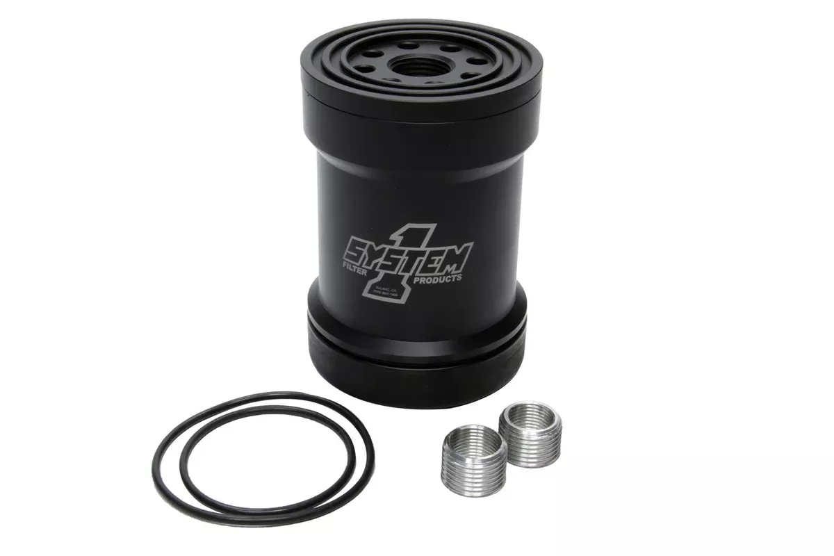 System One Billet Oil Filter w/Blt Cap 75 Micron – Black 209-571B