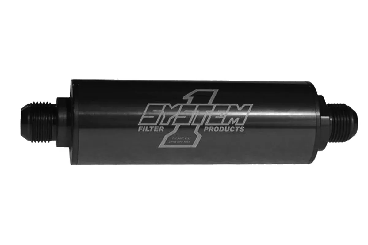 System One Inline Fuel Filter – #10 Billet – Black 202-202410B