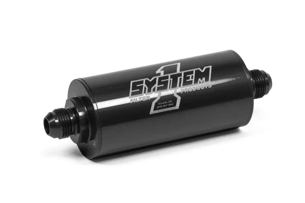 System One Inline Fuel FIlter – #8 Billet – Black 201-203408B