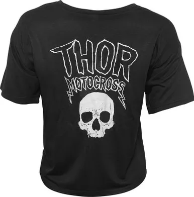 Thor Metal Black Womens Crop Top