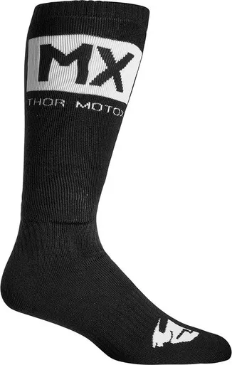 Thor MX Solid Black White Youth Socks