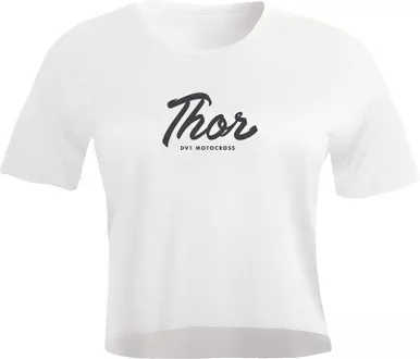 Thor Women's Script Crop White T-Shirt