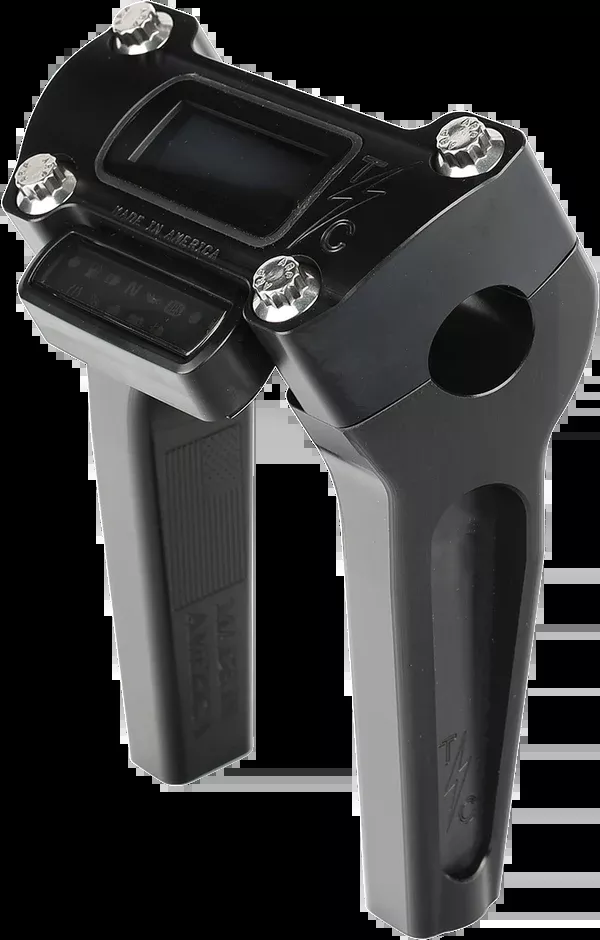 Thrashin Supply CO. Handlebar Risers - Straight - 6" - Gauge Cutout - Black