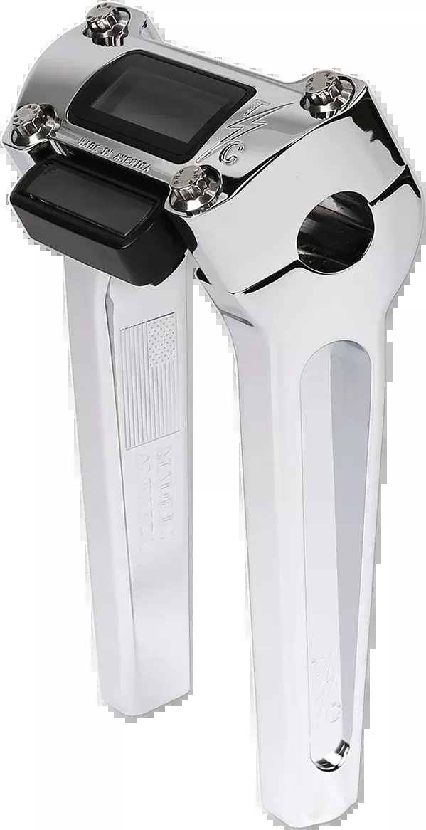 Thrashin Supply CO. Handlebar Risers - Straight - 8" - Gauge Cutout - Chrome