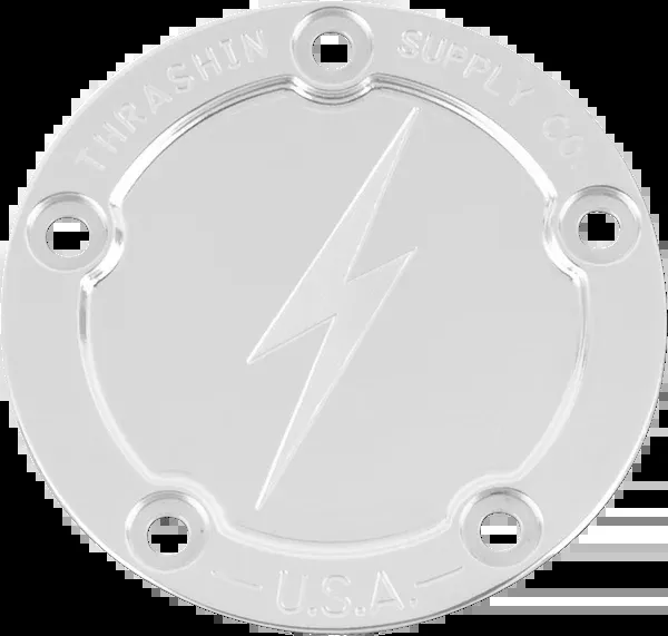 Thrashin Supply CO. Points Cover – Dished – Polished – 5 Hole – Twin Cam