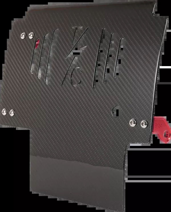 Thrashin Supply CO. Skid Plate – Carbon Fiber/Gloss – With Red Brackets – FLHX/FLTRX