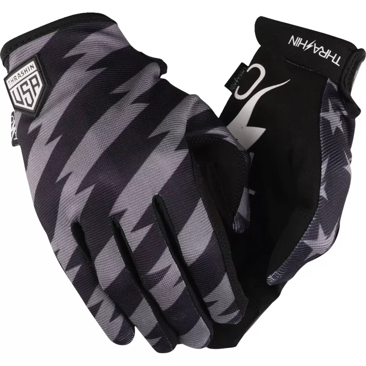 THRASHIN SUPPLY CO. Stars Bolts Stealth Gloves Black/Gray