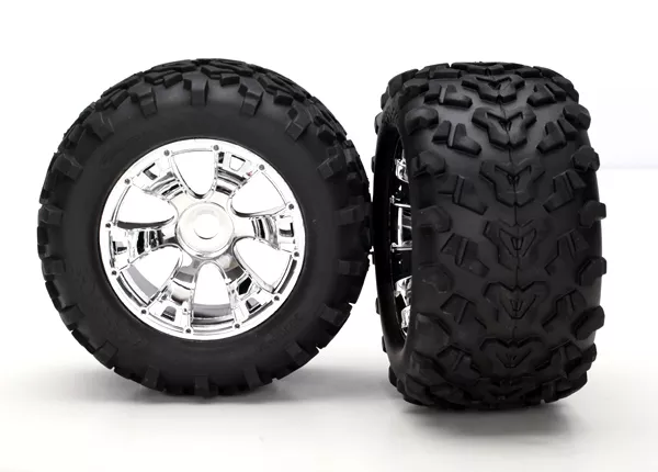 Tires & Wheels, Assembled, Glued (Geode Chrome Wheels, Maxx Tires (6.3" Outer Diameter), Foam Inserts) (2)