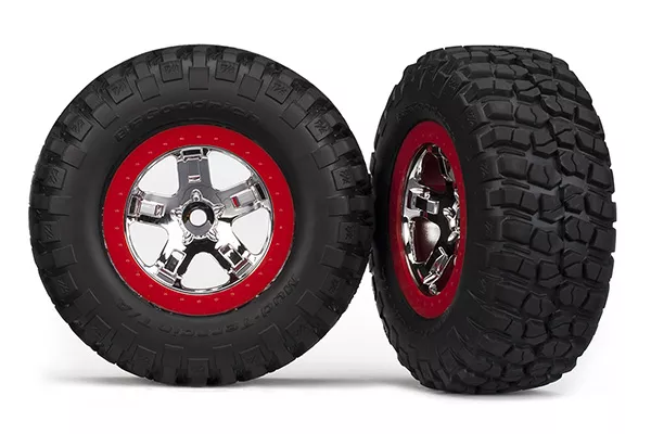 Tires & Wheels, Assembled, Glued (SCT Chrome, Beadlock Style Wheels, BFGoodrich Mud-Terrain™T/A KM2 Tires, Foam Inserts) (2) (2WD Front)