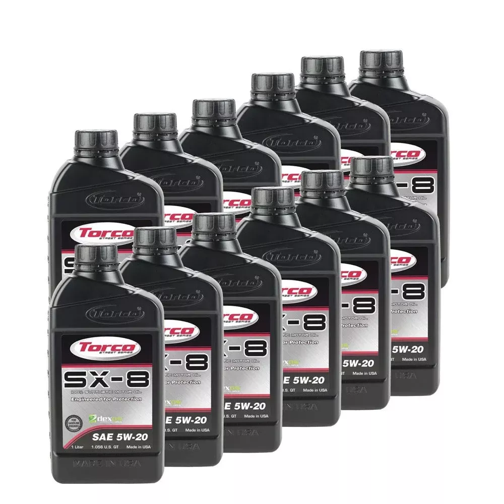Torco Racing Oils SX-8 5W20 Synthetic Oil Case 12×1 Liter Dexos1 A120520CE