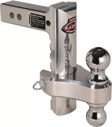 Trimax TRZ8ALRP 8" Aluminum Adjustable Hitch with Dual Hitch Ball, Silver
